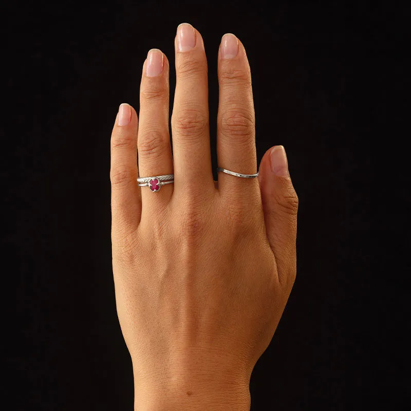 Abbey Ring, Ruby, Silver