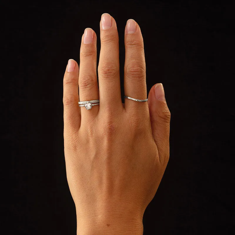 Abbey Ring, White Topaz, Silver