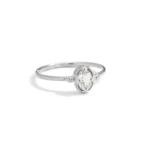 Abbey Ring, White Topaz, Silver