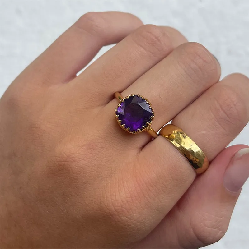 Amelia Ring, Amethyst, Gold