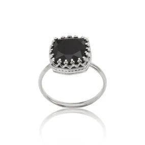 Amelia Ring, Black Onyx, Silver