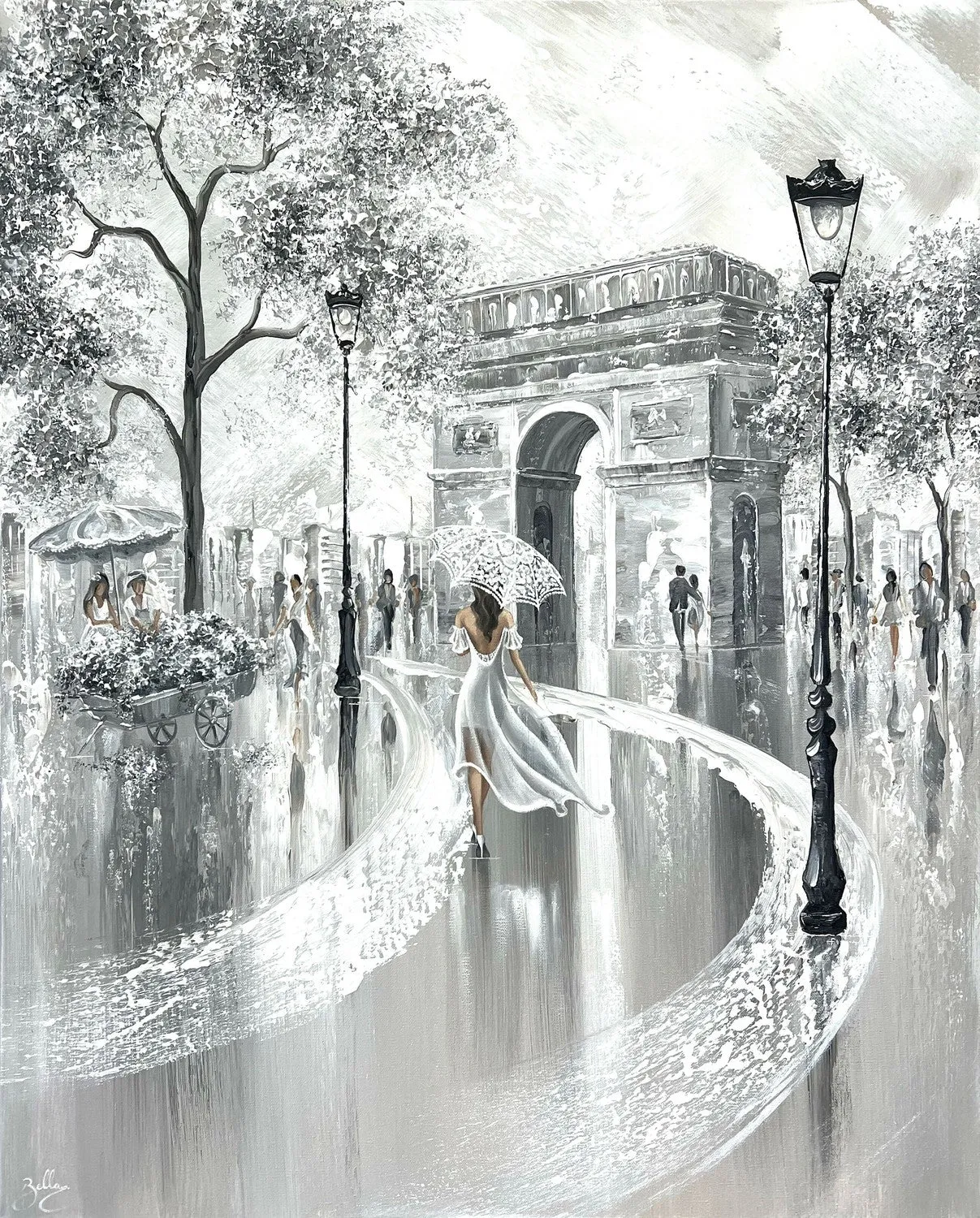 Arc De Triomphe, Paris Flair, Original Hand-Painted Canvas Isabella Karolewicz