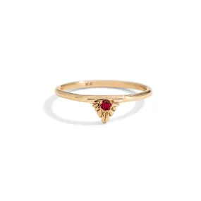 Aztec Ring, Ruby, Gold