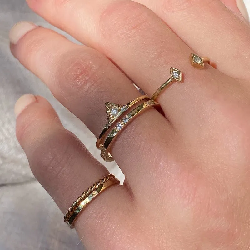 Aztec Ring, White Topaz, Silver