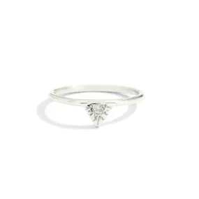 Aztec Ring, White Topaz, Silver