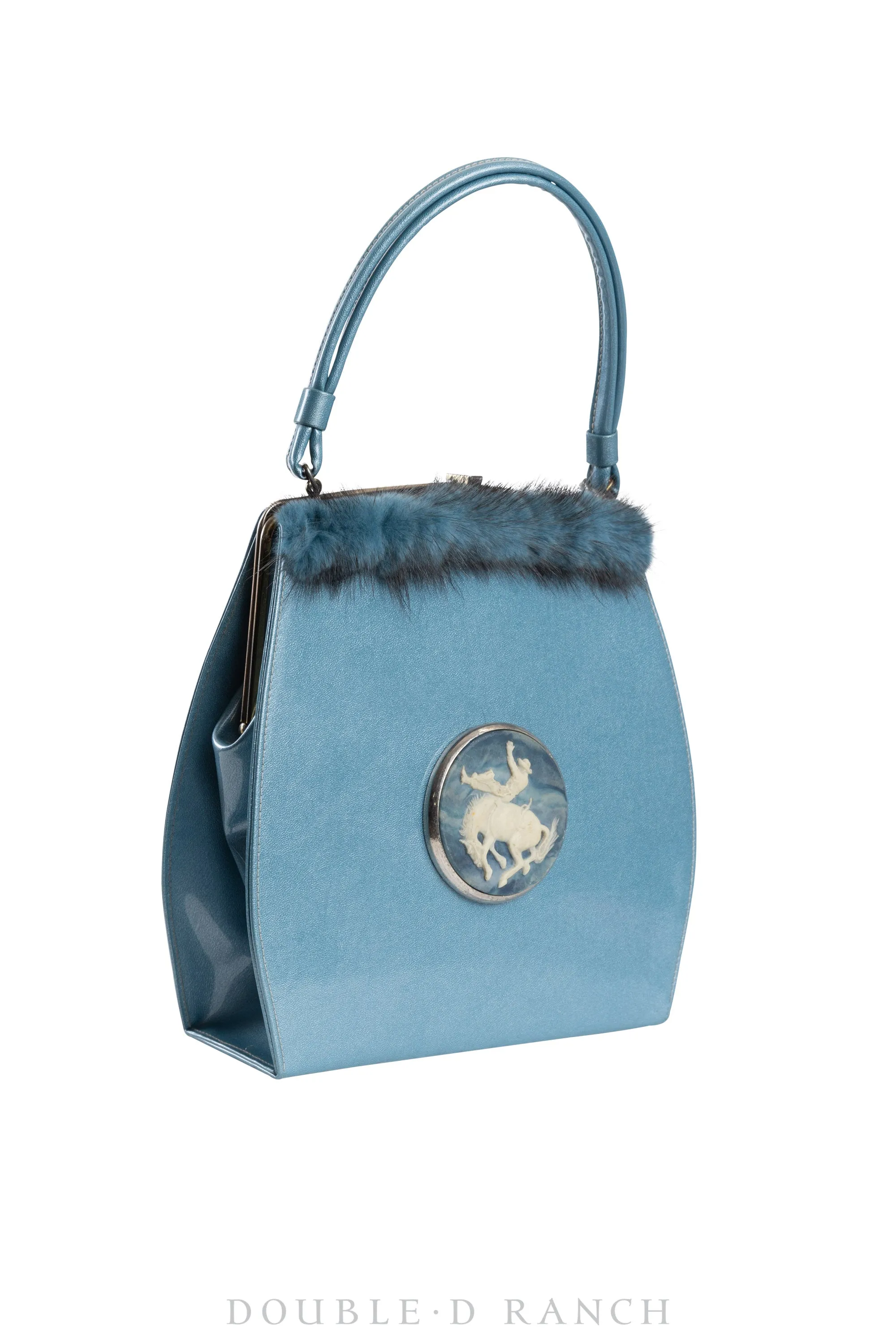 Bag, Silver Label, Light Blue Leather with Bronc Buckle, Numbered Edition, Repurposed, 1270