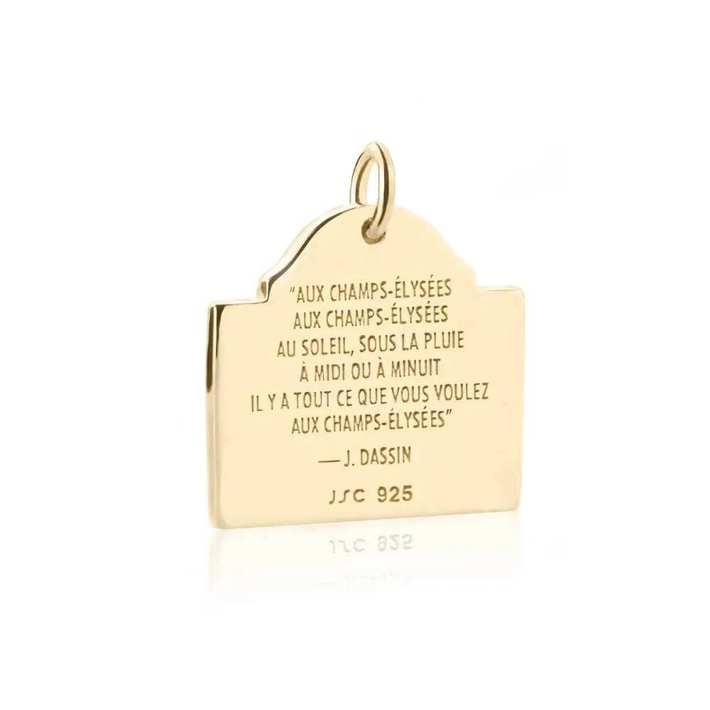 Champs-Élysées Sign Charm Paris France Gold