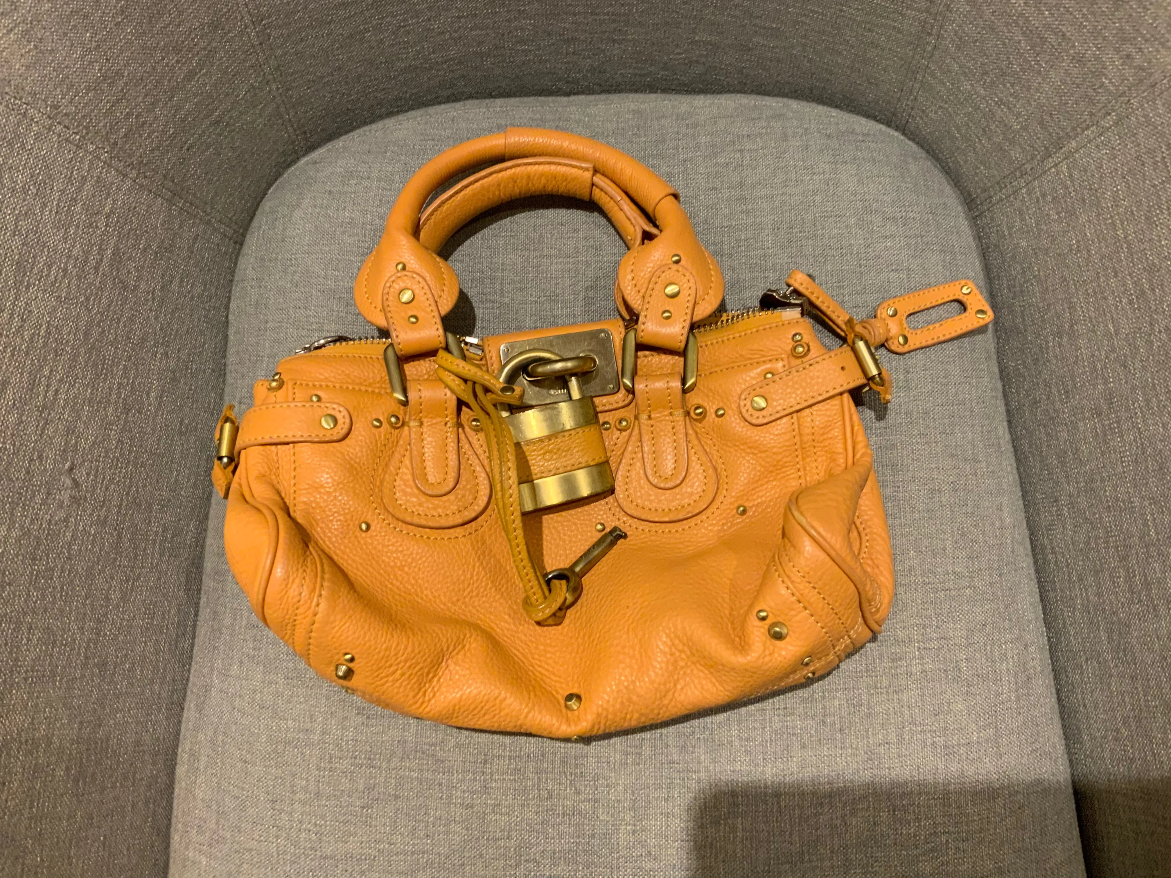 Chloé Chloe Paddington Leather Light Brown Bag Handbag  ladies