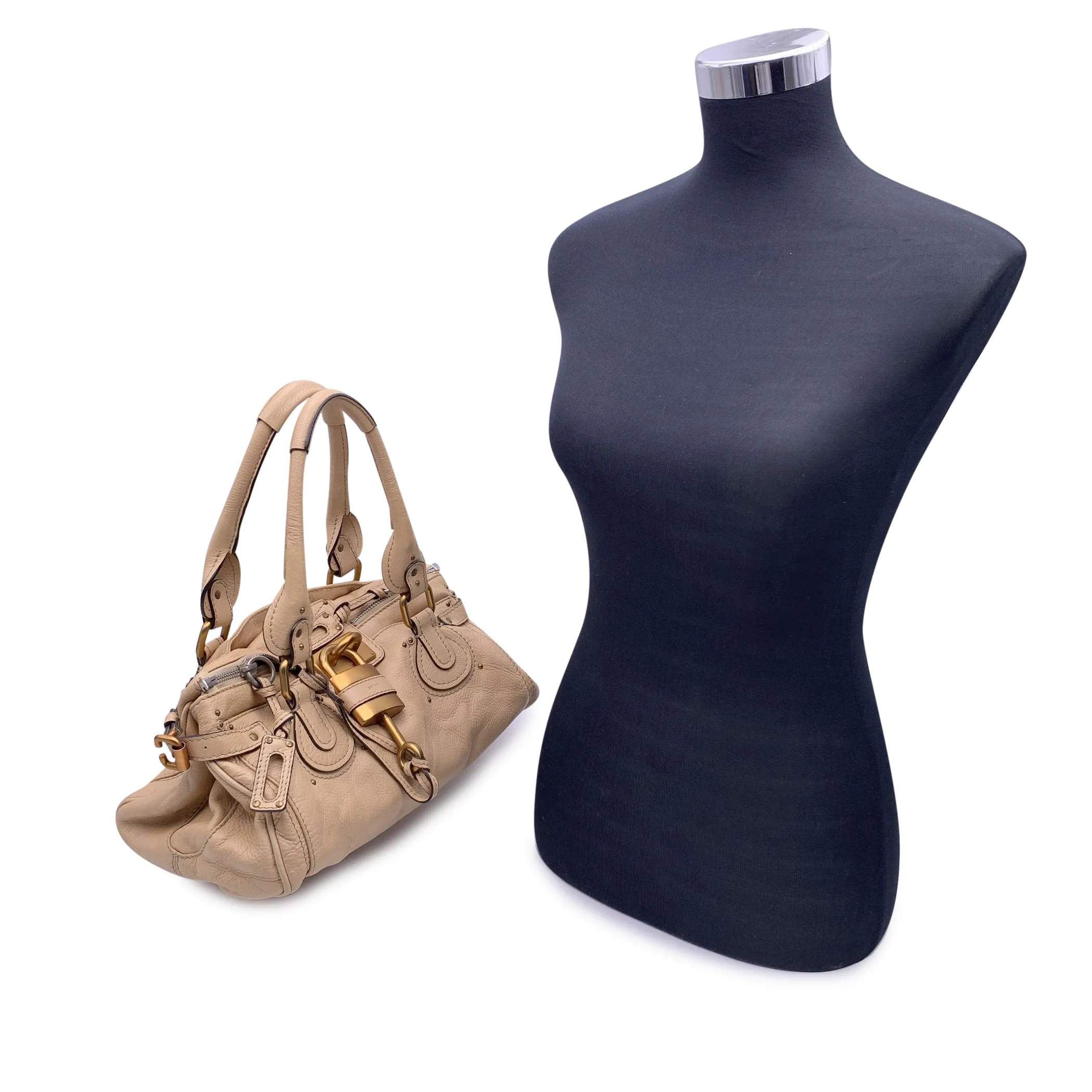 Chloe Beige Leather Paddington Bag Tote Satchel Handbag