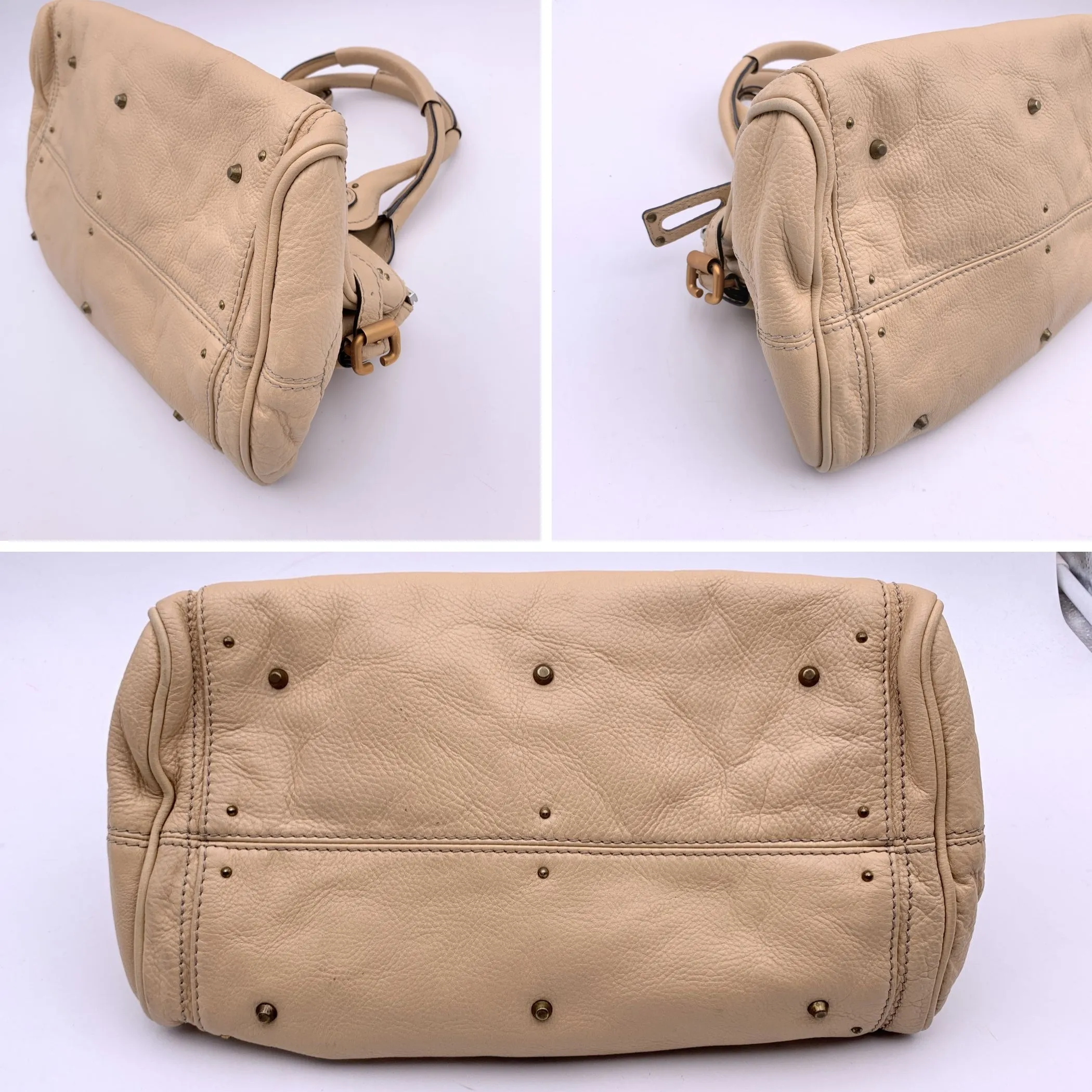 Chloe Beige Leather Paddington Bag Tote Satchel Handbag
