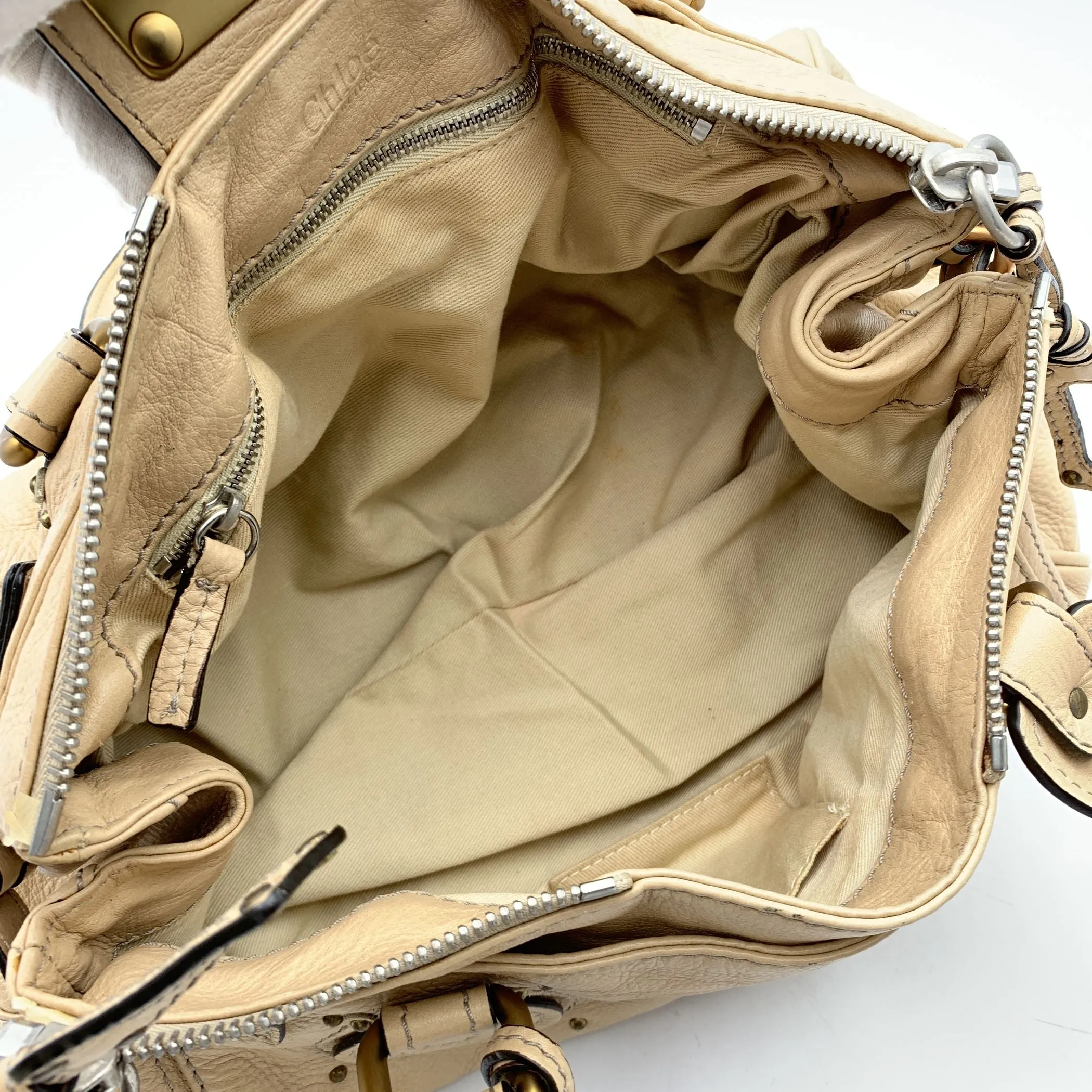 Chloe Beige Leather Paddington Bag Tote Satchel Handbag