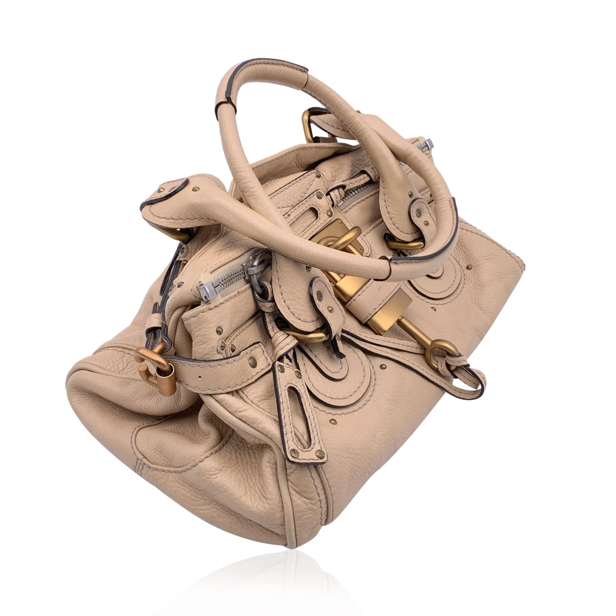 Chloe Beige Leather Paddington Bag Tote Satchel Handbag