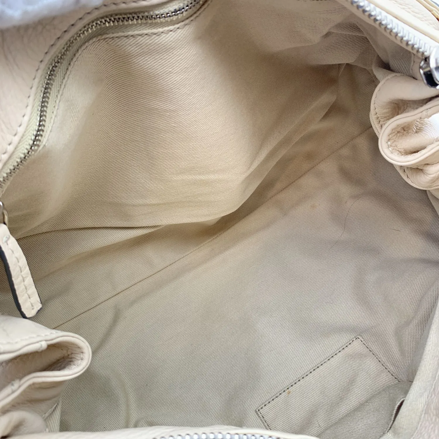 Chloe Beige Off White Leather Paddington Bag Tote Satchel Handbag