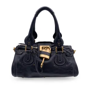 Chloe Black Leather Paddington Bag Medium Tote Satchel Handbag