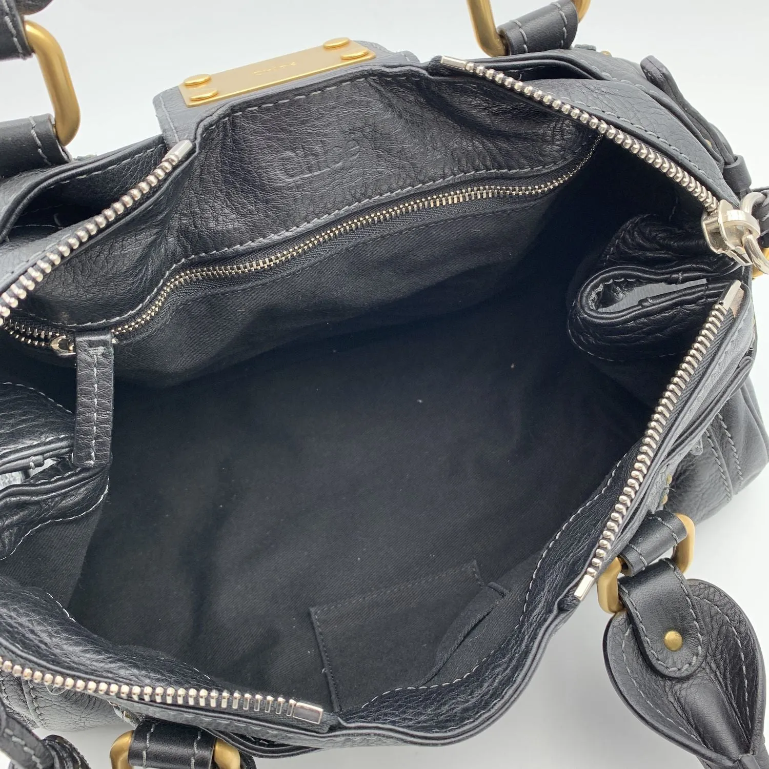 Chloe Black Leather Paddington Bag Medium Tote Satchel Handbag