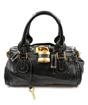 Chloe Black Leather Paddington Bag with GHW - AGL2173
