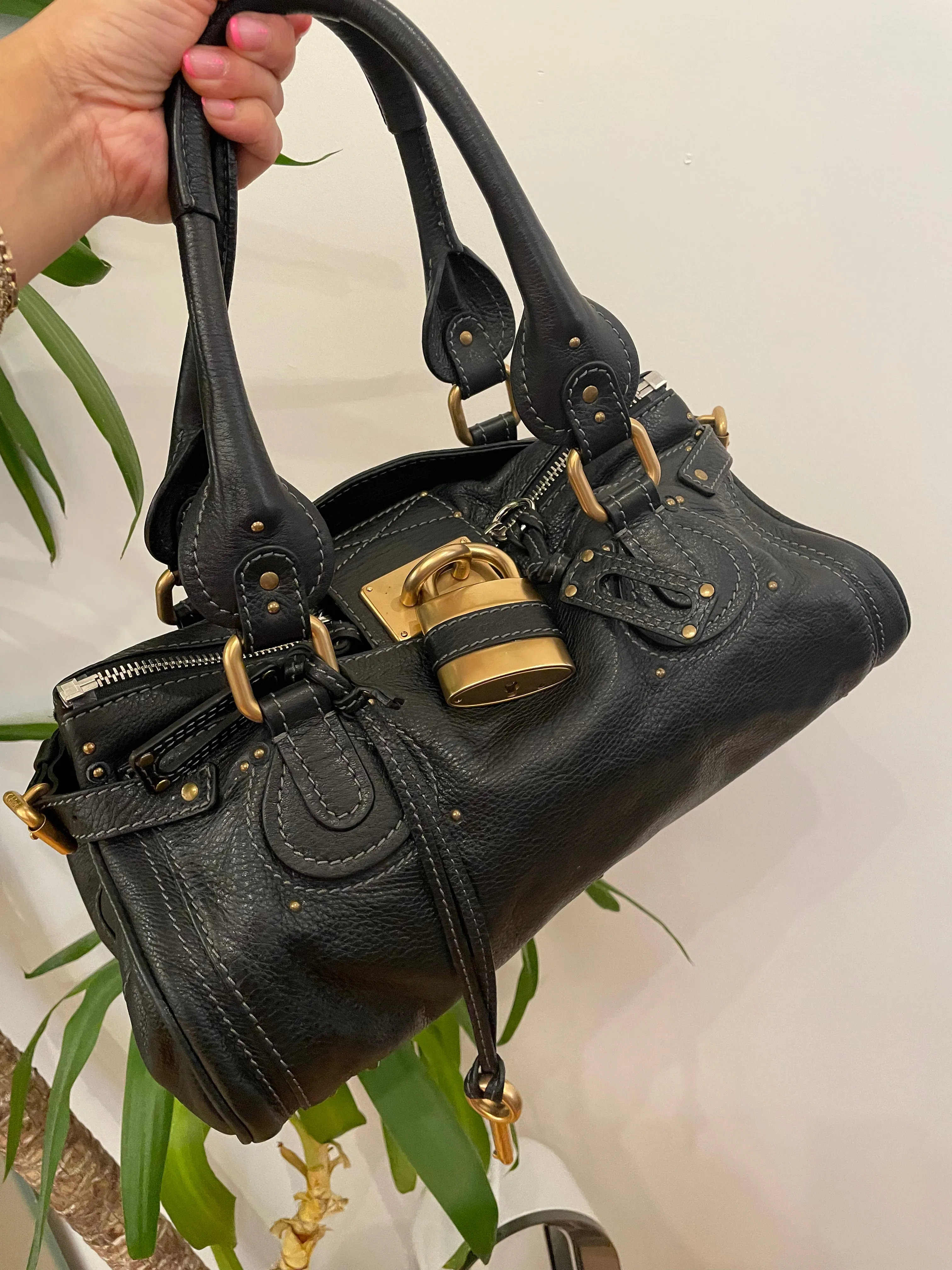 Chloe Black Leather Paddington Handbag