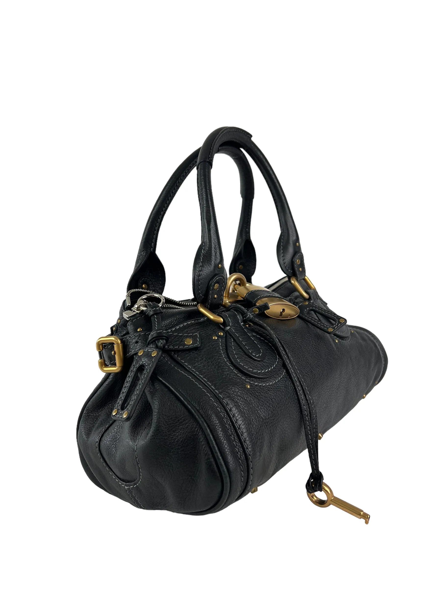 Chloe Black Leather Paddington Handbag