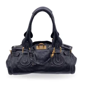 Chloe Black Leather Paddington Tote Medium Satchel Bag No Padlock