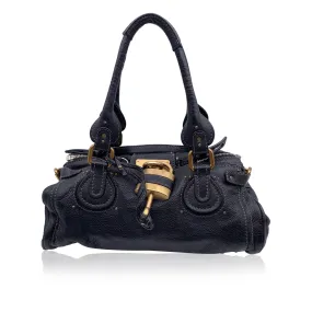 Chloe Black Leather Paddington Tote Medium Satchel Bag