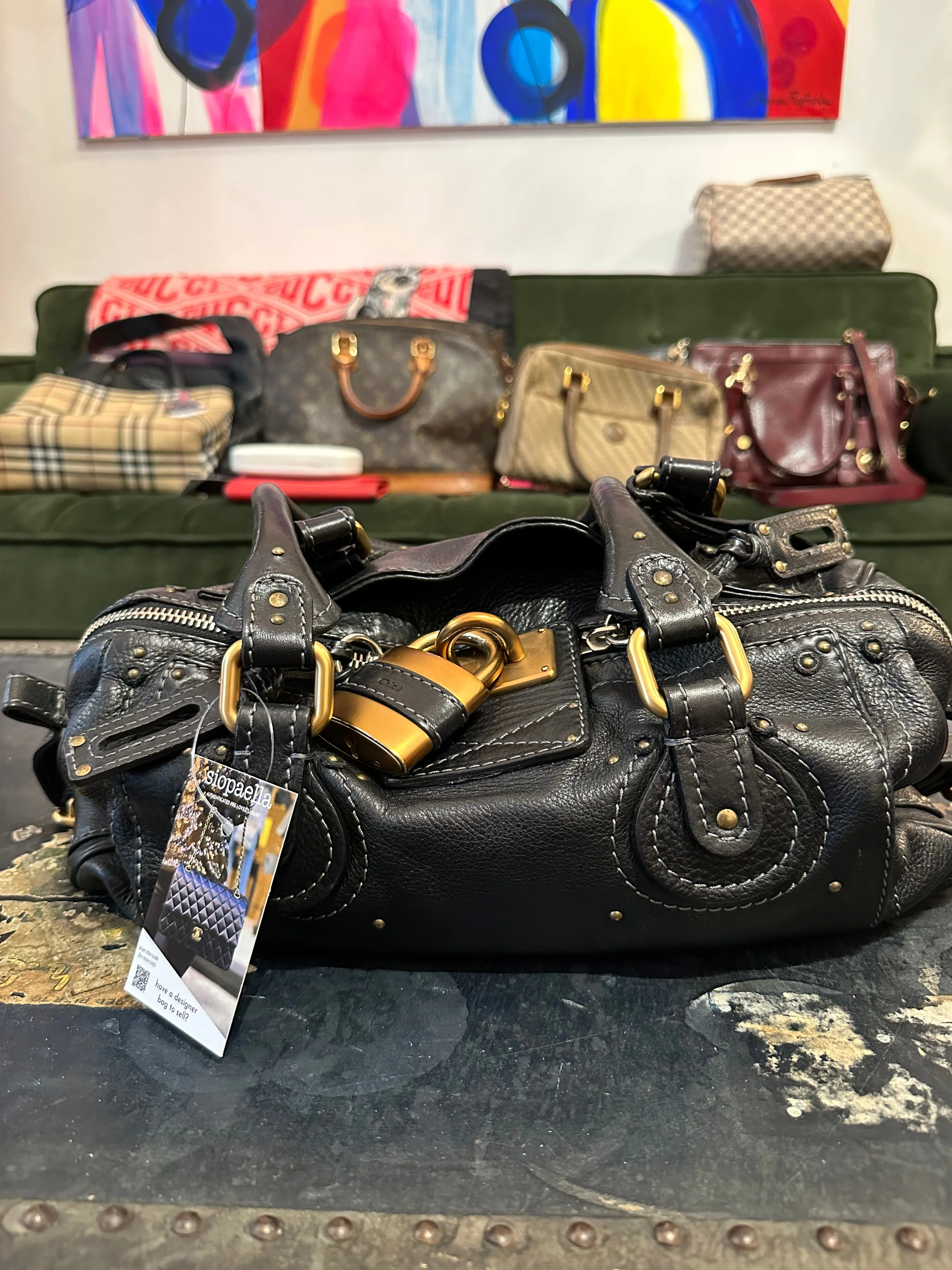 Chloe Black Leather Paddington Tote