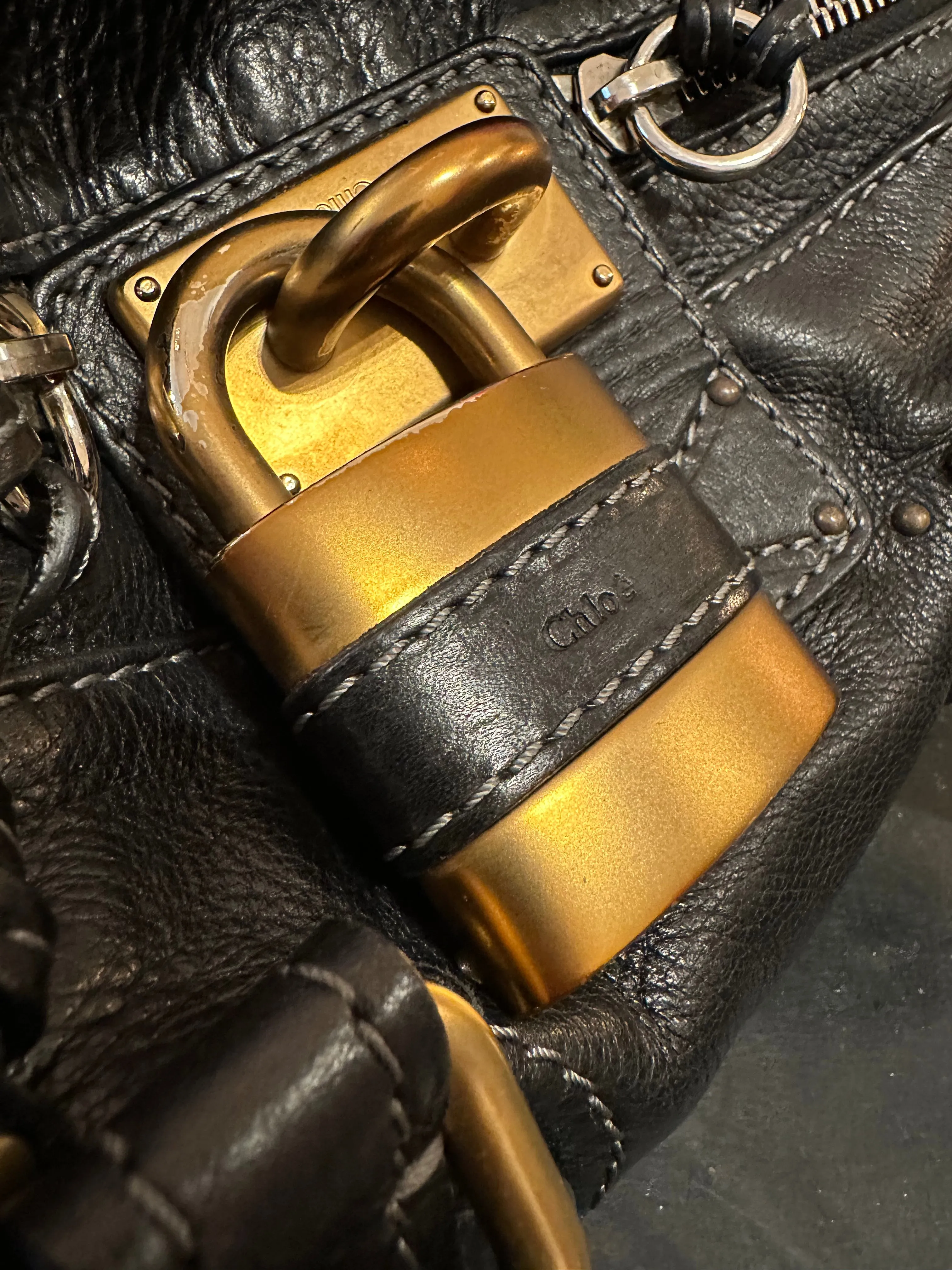 Chloe Black Leather Paddington Tote