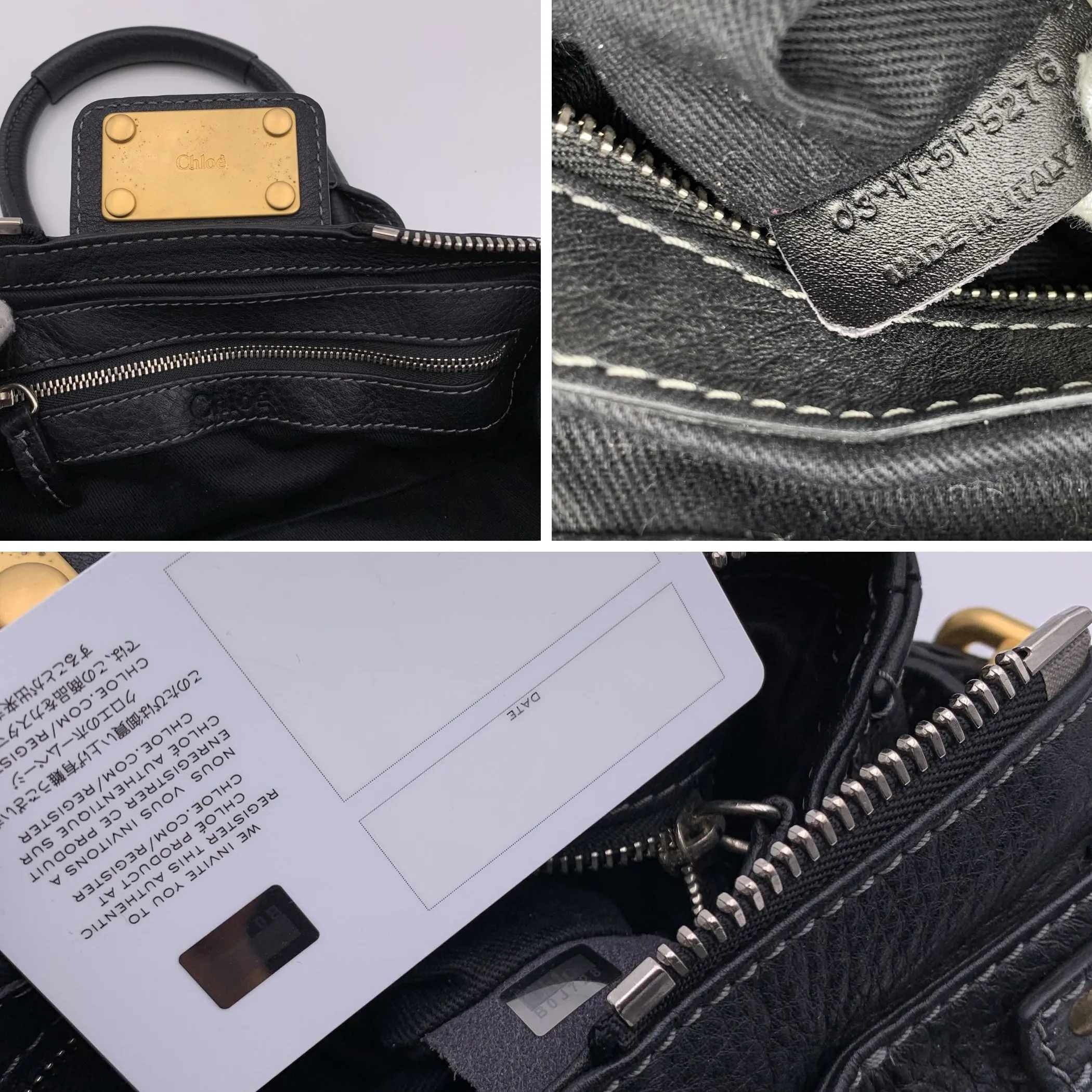 Chloe Black Leather Small Paddington Tote Bag Satchel Handbag