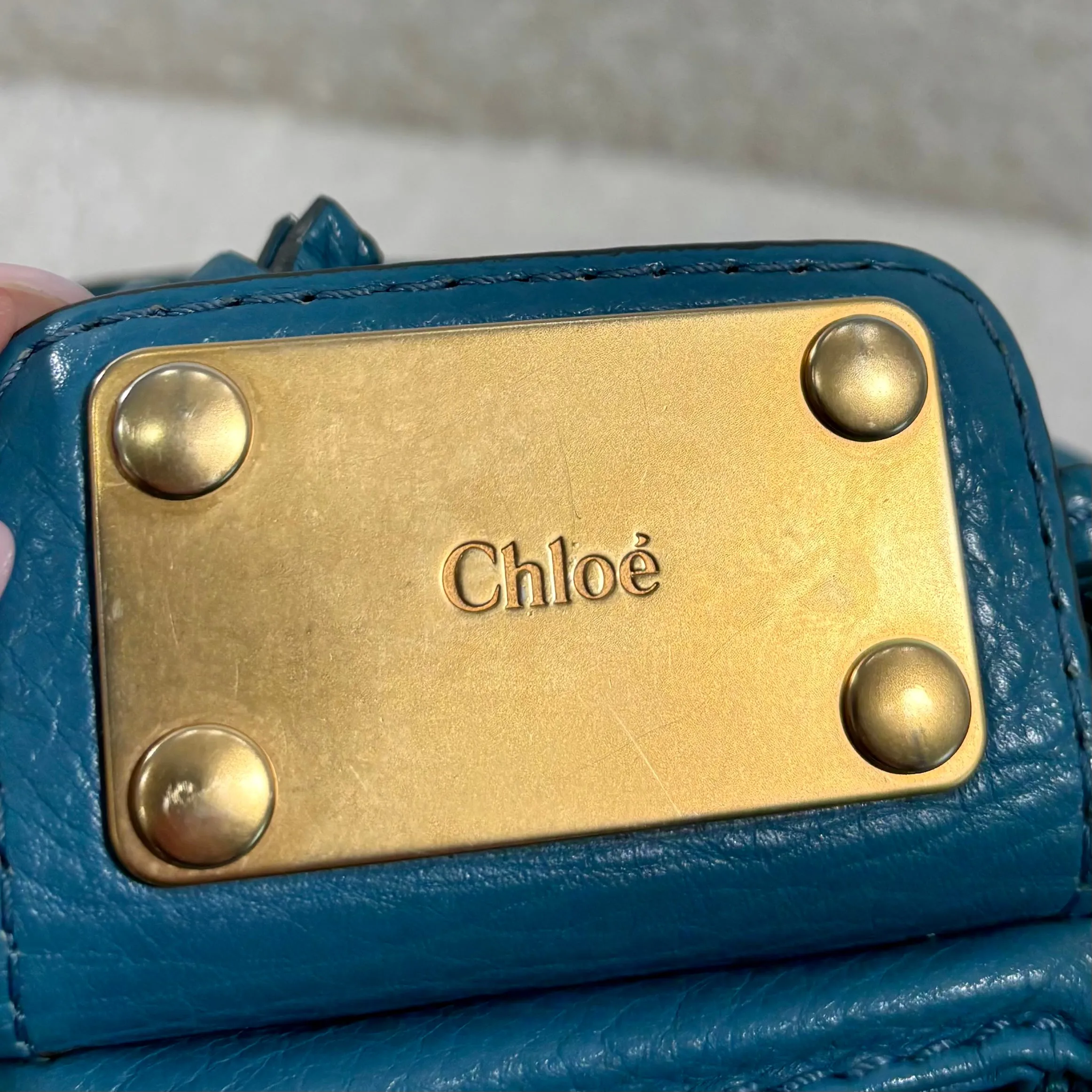 Chloe Blue Leather Paddington Satchel