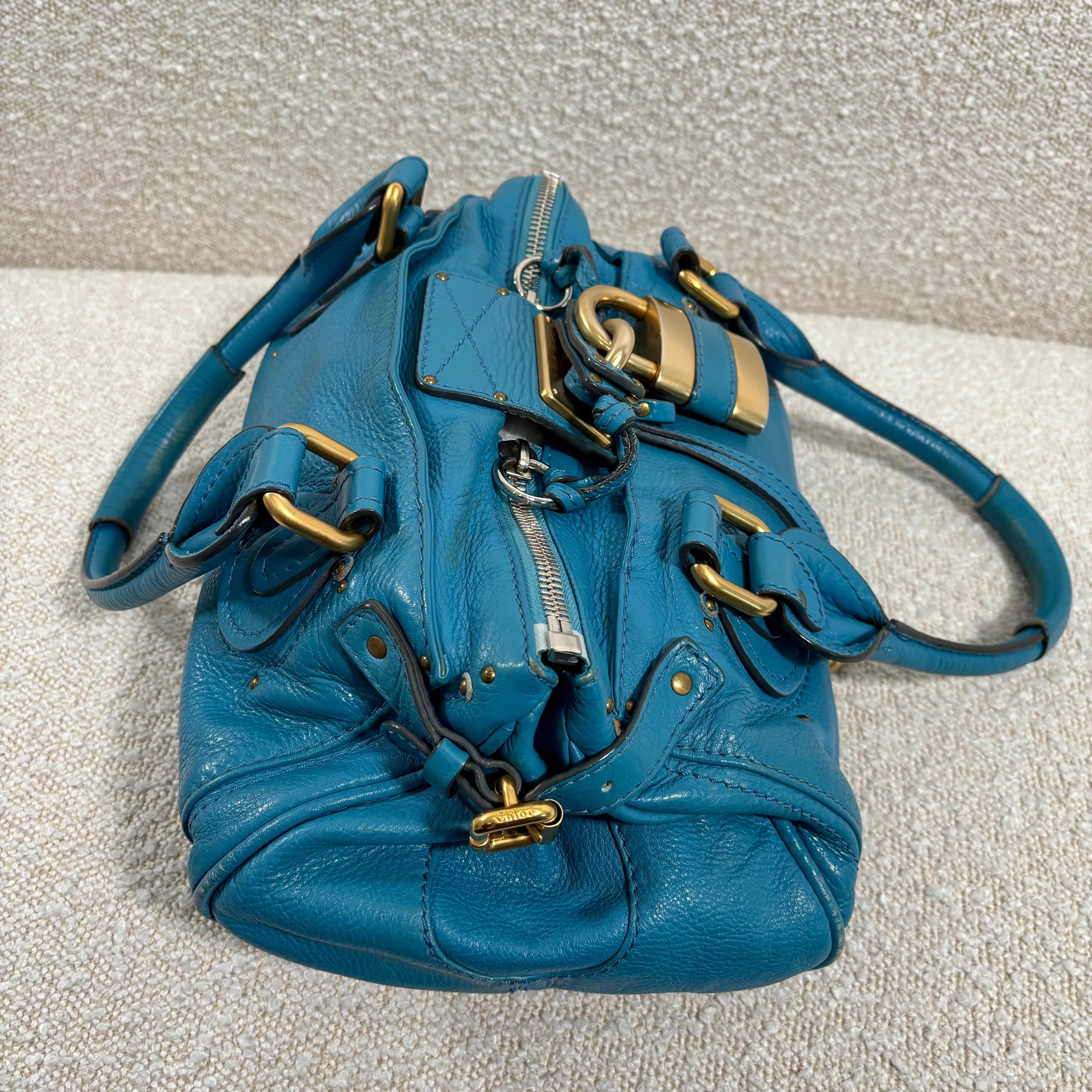 Chloe Blue Leather Paddington Satchel