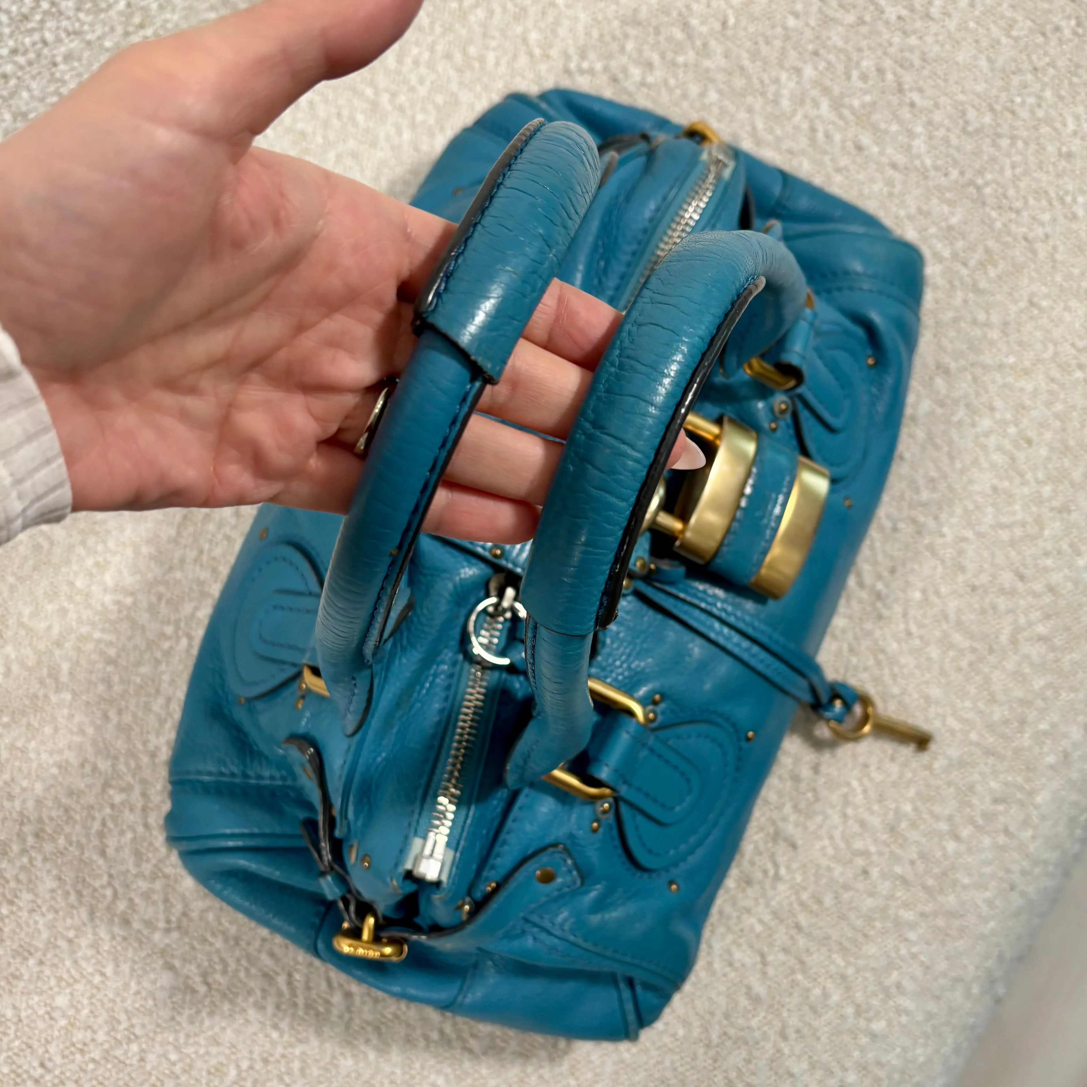 Chloe Blue Leather Paddington Satchel