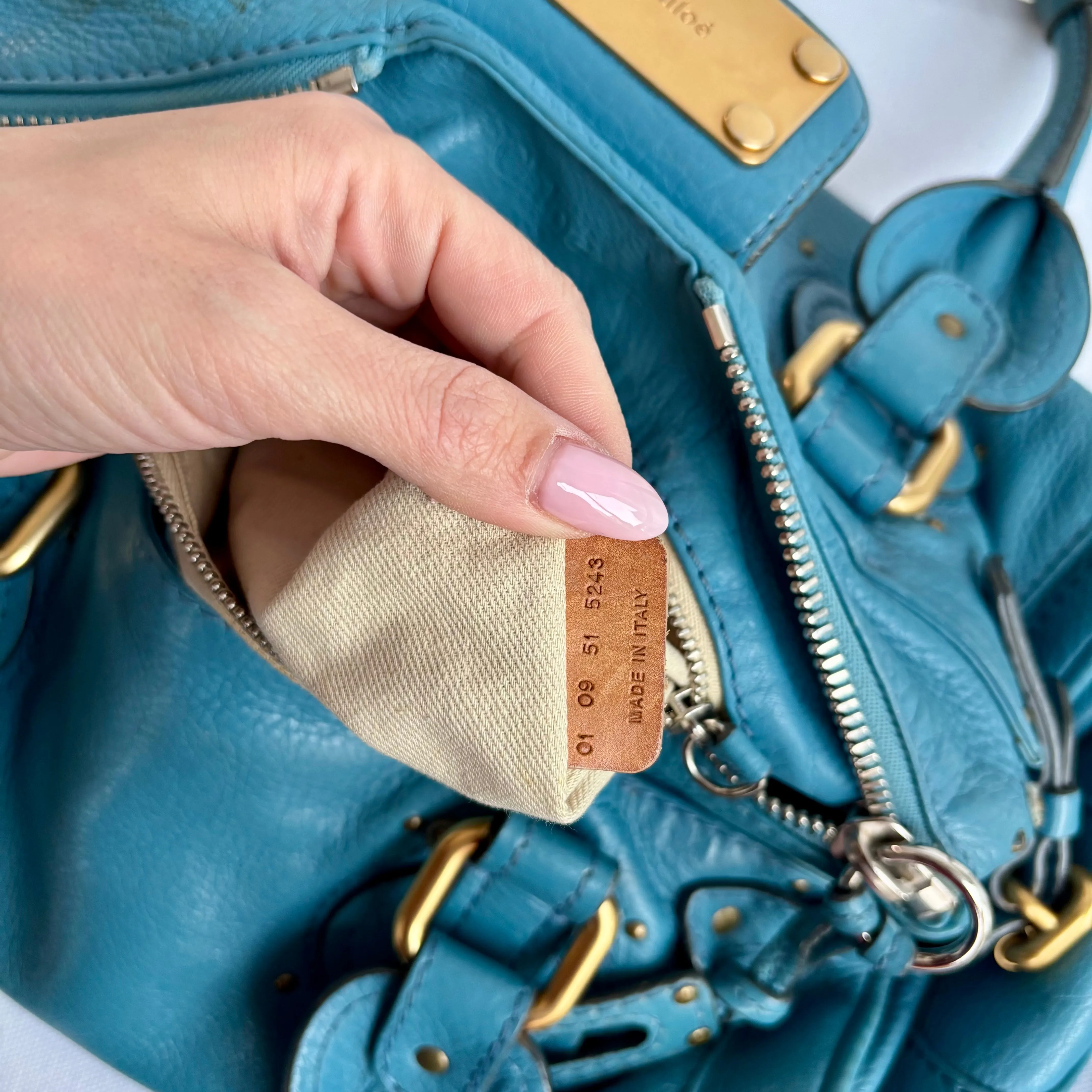 Chloe Blue Leather Paddington Satchel