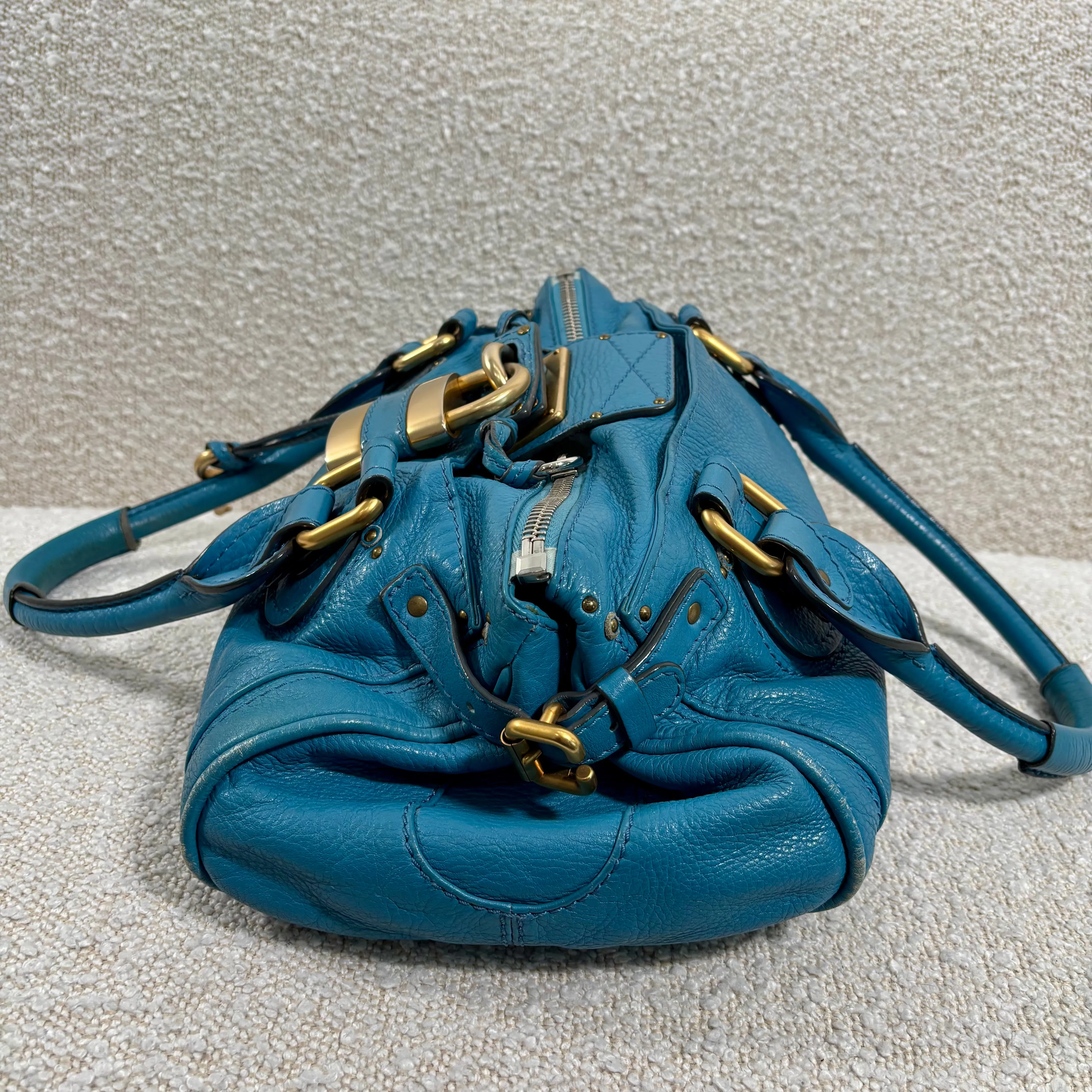 Chloe Blue Leather Paddington Satchel