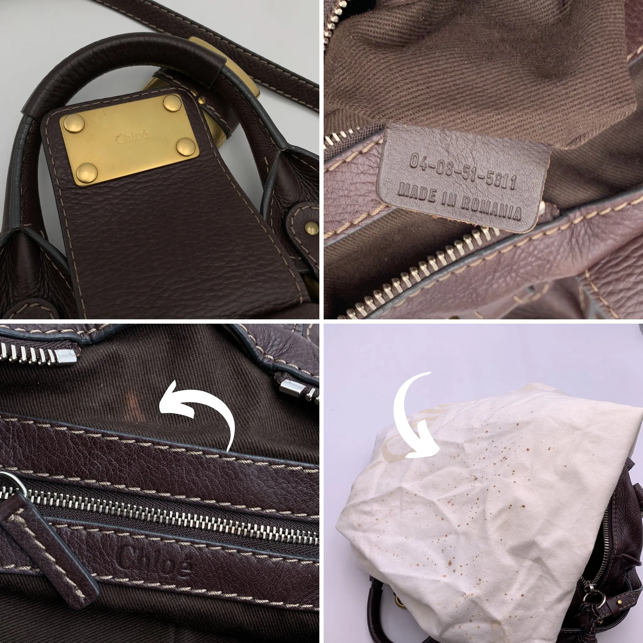 Chloe Brown Leather Paddington Bag Tote Satchel Handbag