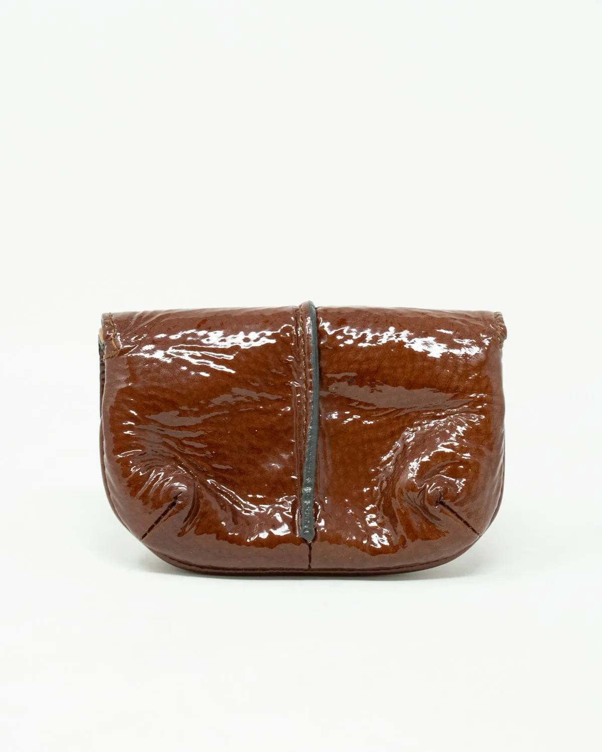 Chloe Brown Patent Leather Paddington Wallet  - AGL1709