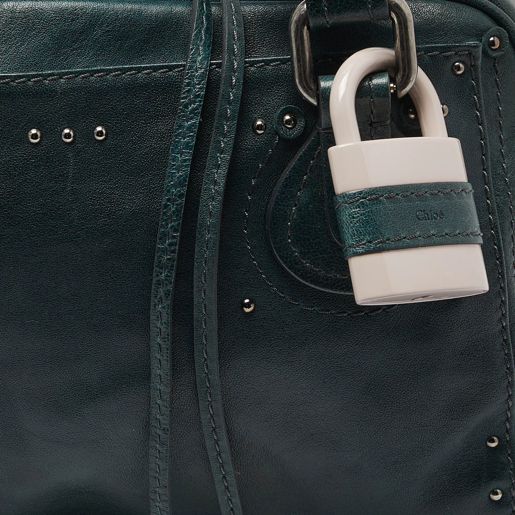 Chloe Green Leather Medium Paddington Satchel