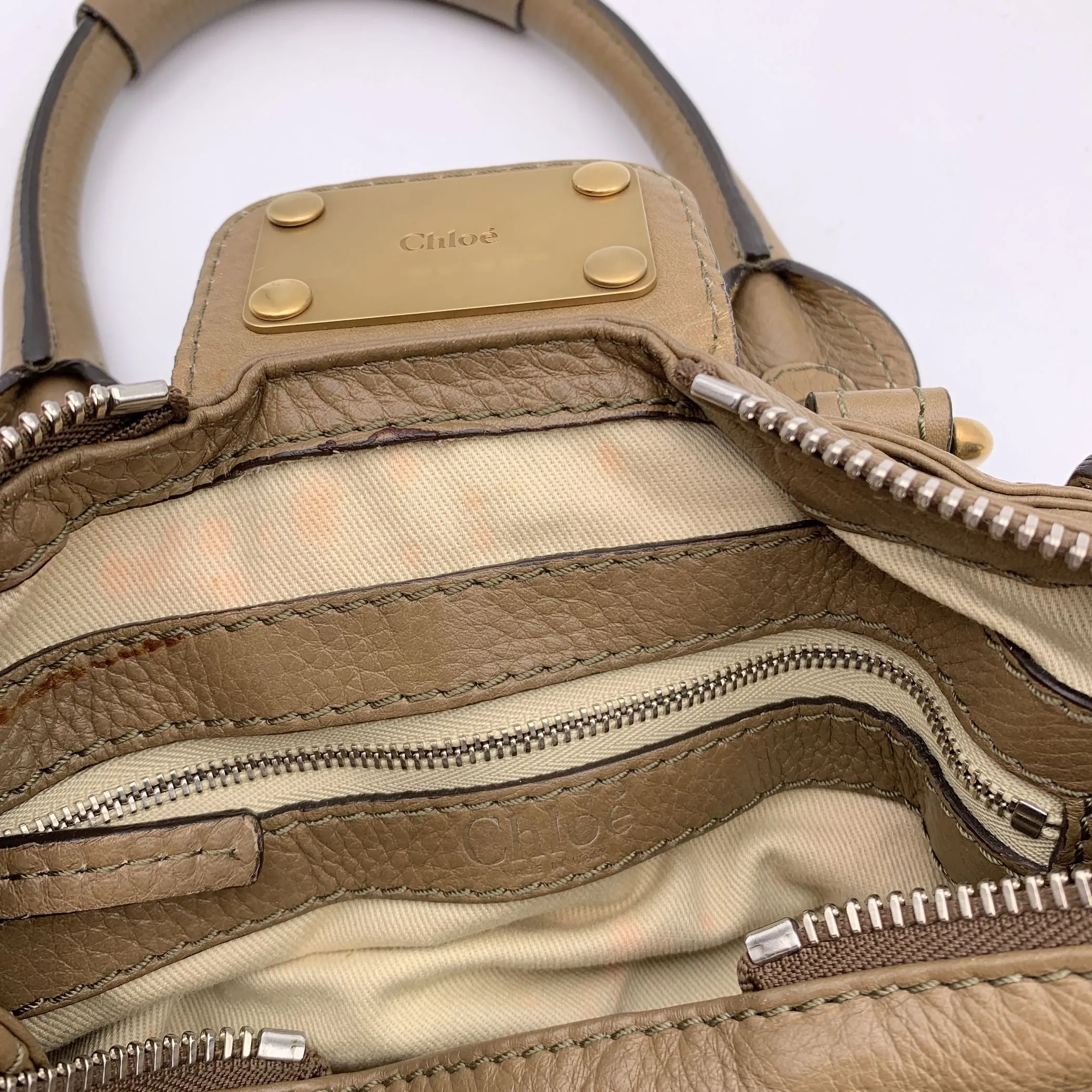Chloe Mud Brown Leather Small Paddington Tote Bag Satchel Handbag