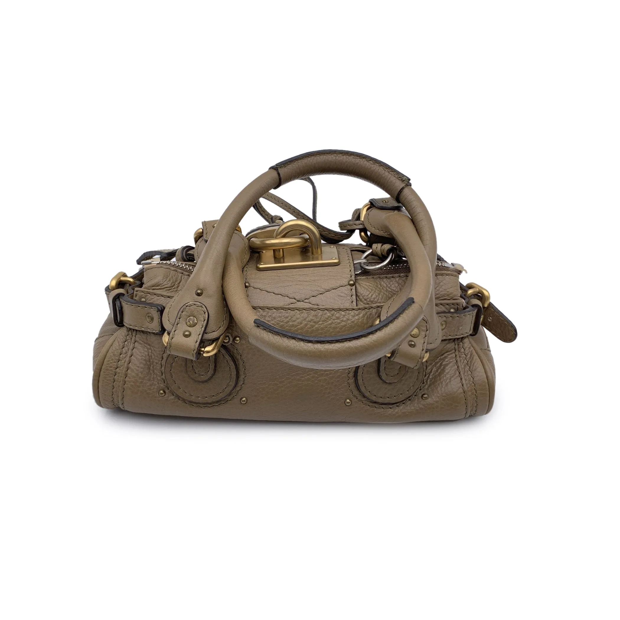 Chloe Mud Brown Leather Small Paddington Tote Bag Satchel Handbag