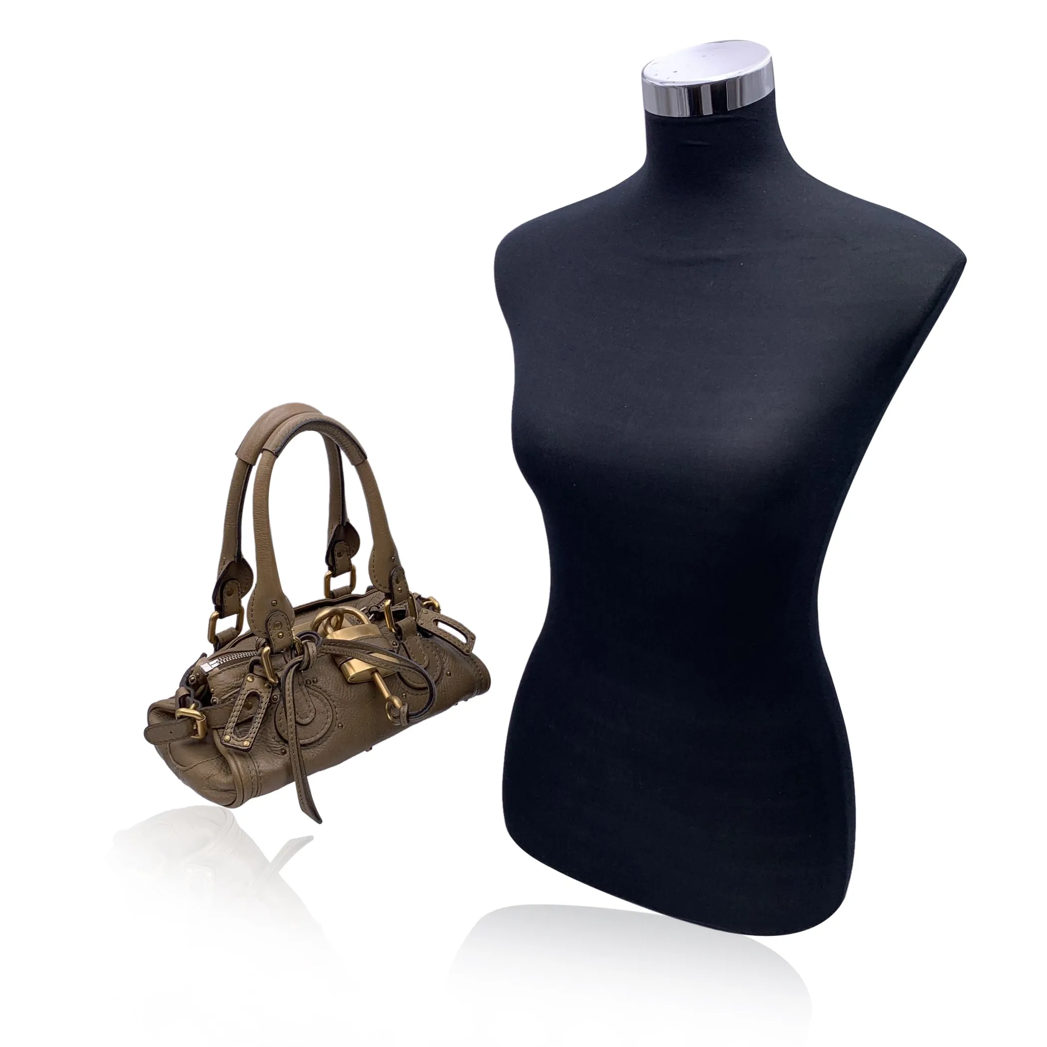 Chloe Mud Brown Leather Small Paddington Tote Bag Satchel Handbag