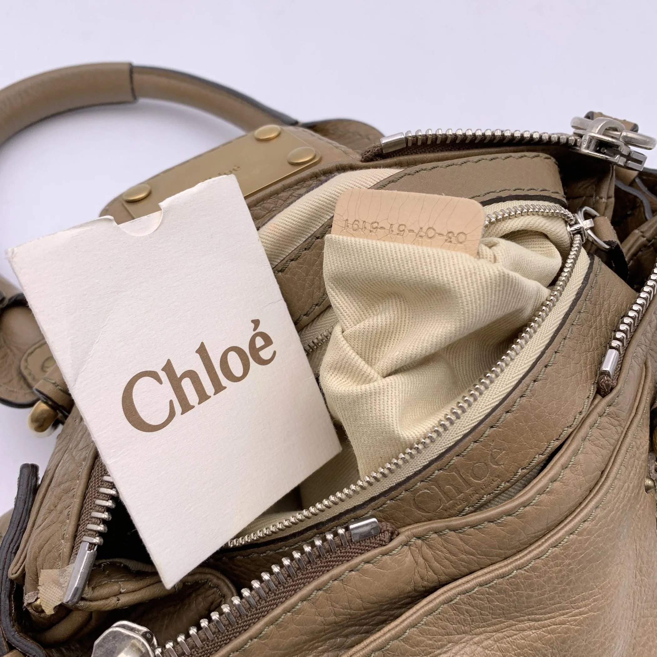 Chloe Mud Brown Leather Small Paddington Tote Bag Satchel Handbag
