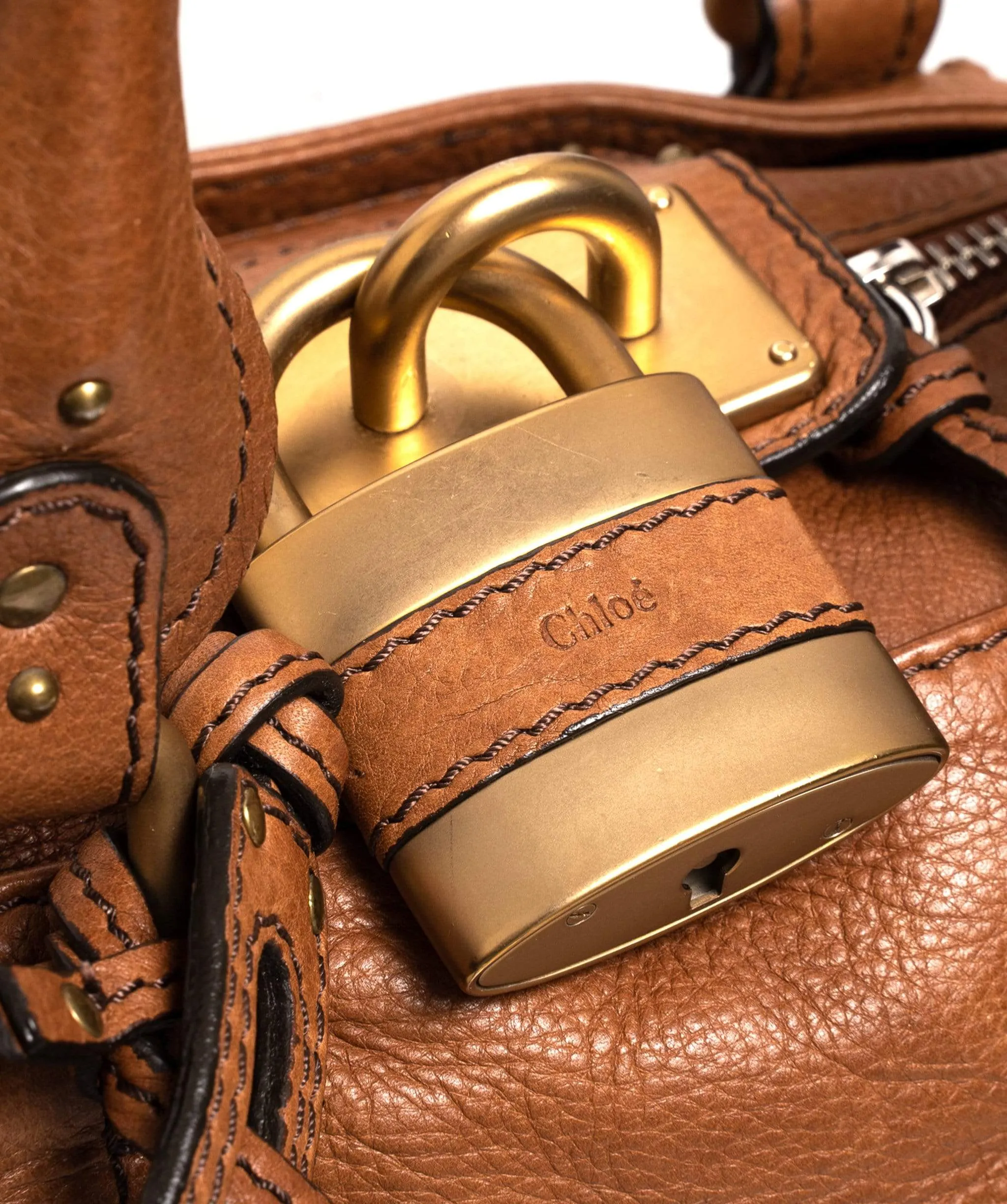 Chloe Paddington Camel Leather Bag - CW1283