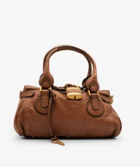 Chloe Paddington Leather Bag Brown