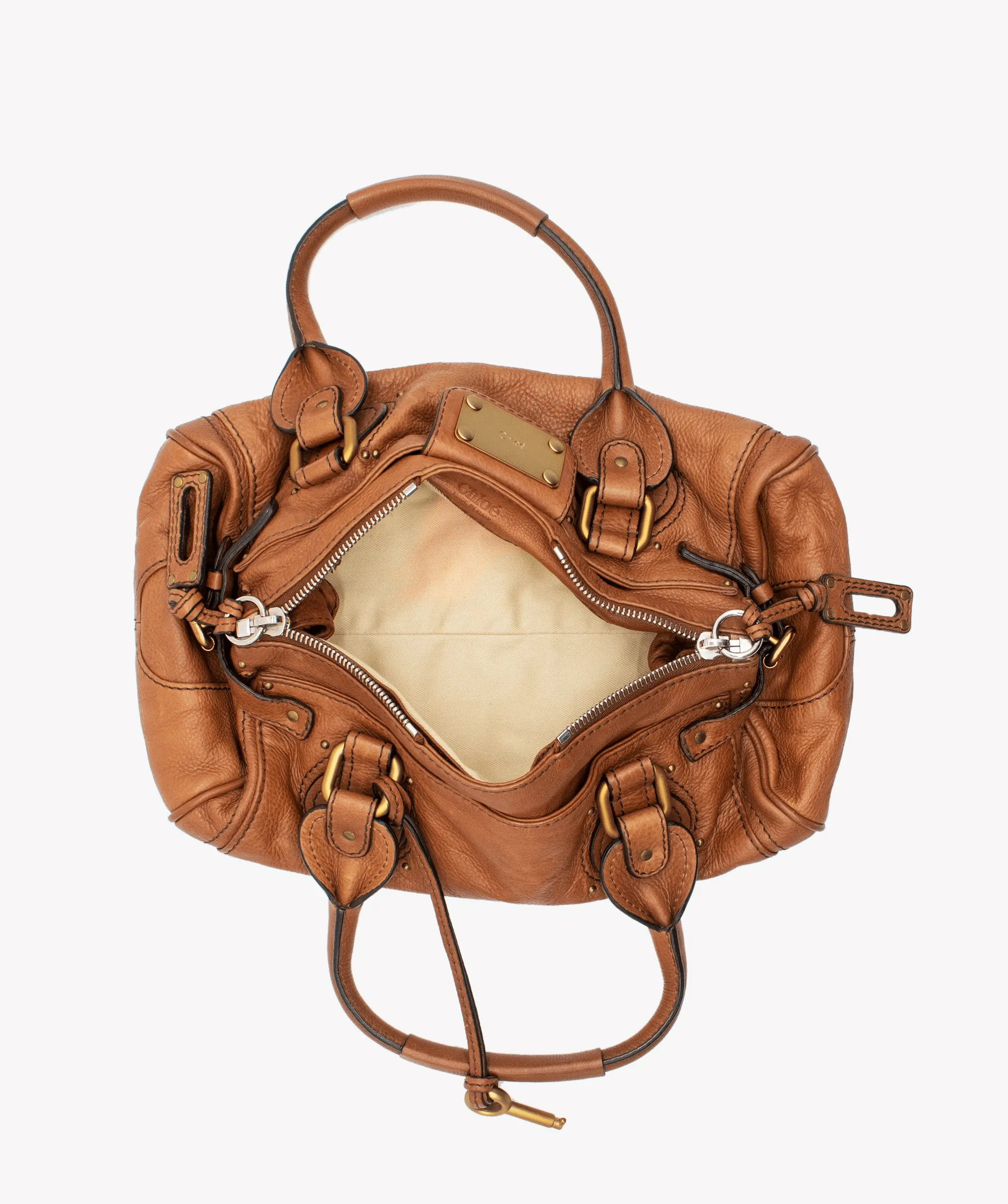 Chloe Paddington Leather Bag Brown