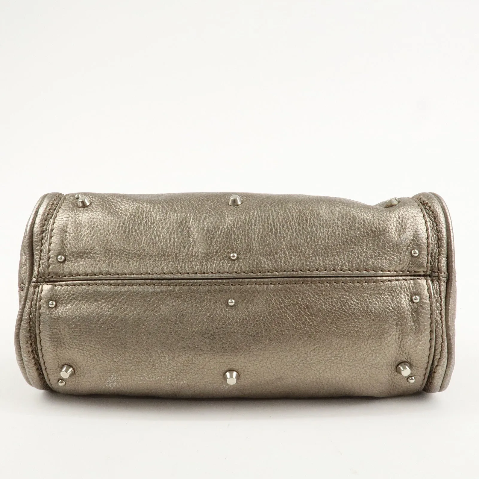 Chloe Paddington Leather Mini Hand Bag Shoulder Bag Champagne Gold Used