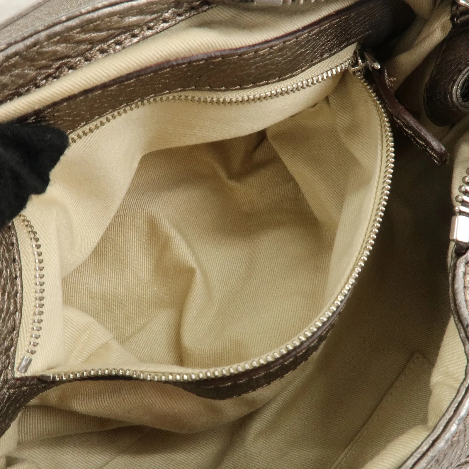Chloe Paddington Leather Mini Hand Bag Shoulder Bag Champagne Gold Used