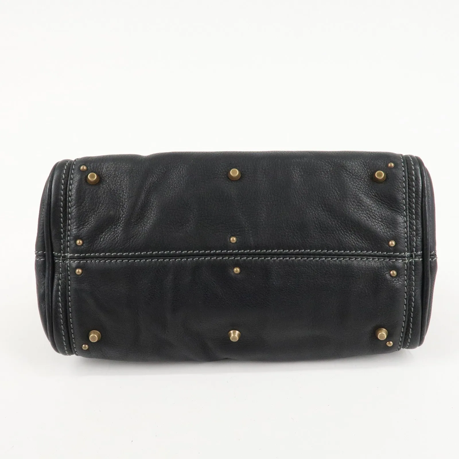 Chloe Paddington Leather Shoulder Bag Hand Bag Black Gold HDW Used