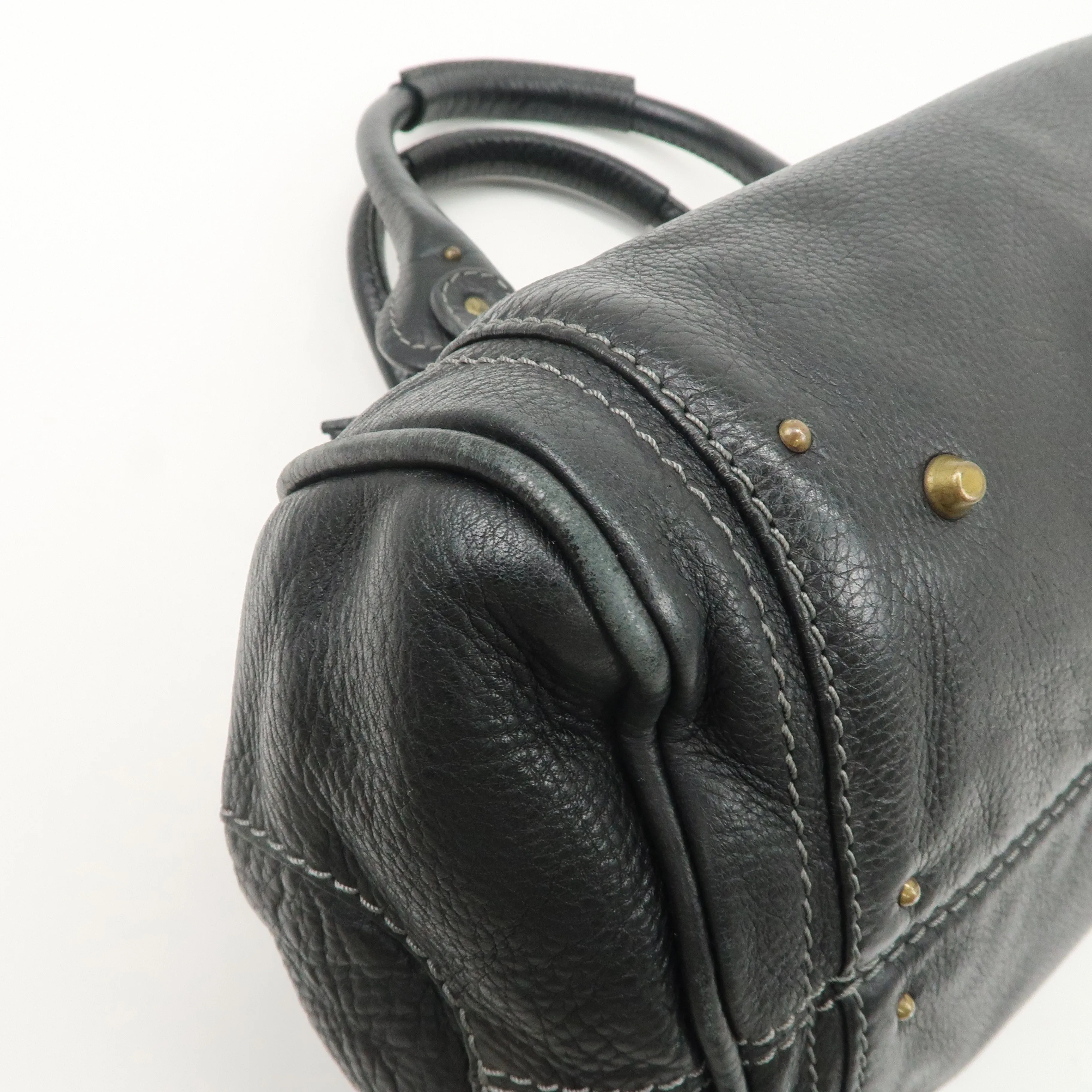 Chloe Paddington Leather Shoulder Bag Hand Bag Black Used