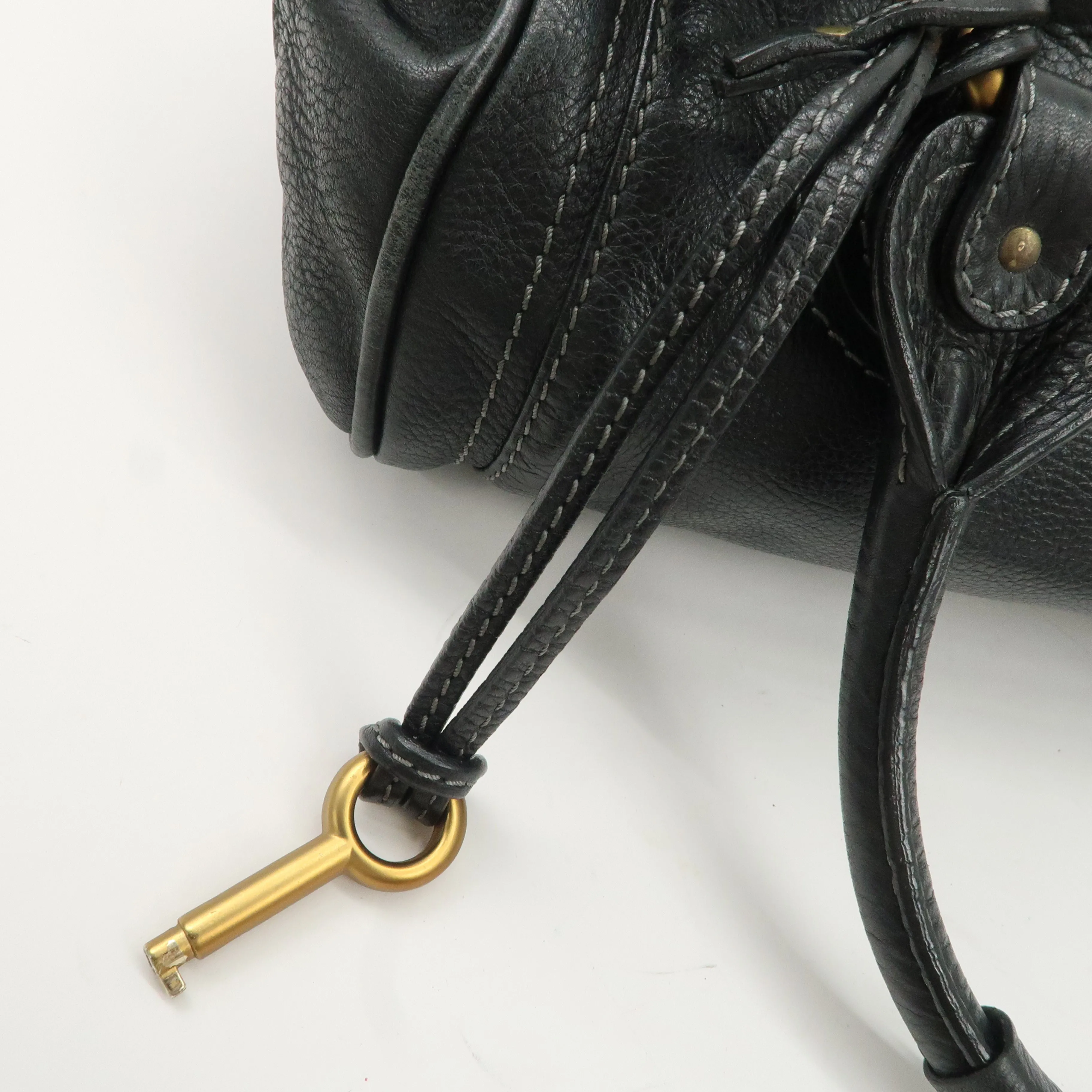 Chloe Paddington Leather Shoulder Bag Hand Bag Black Used