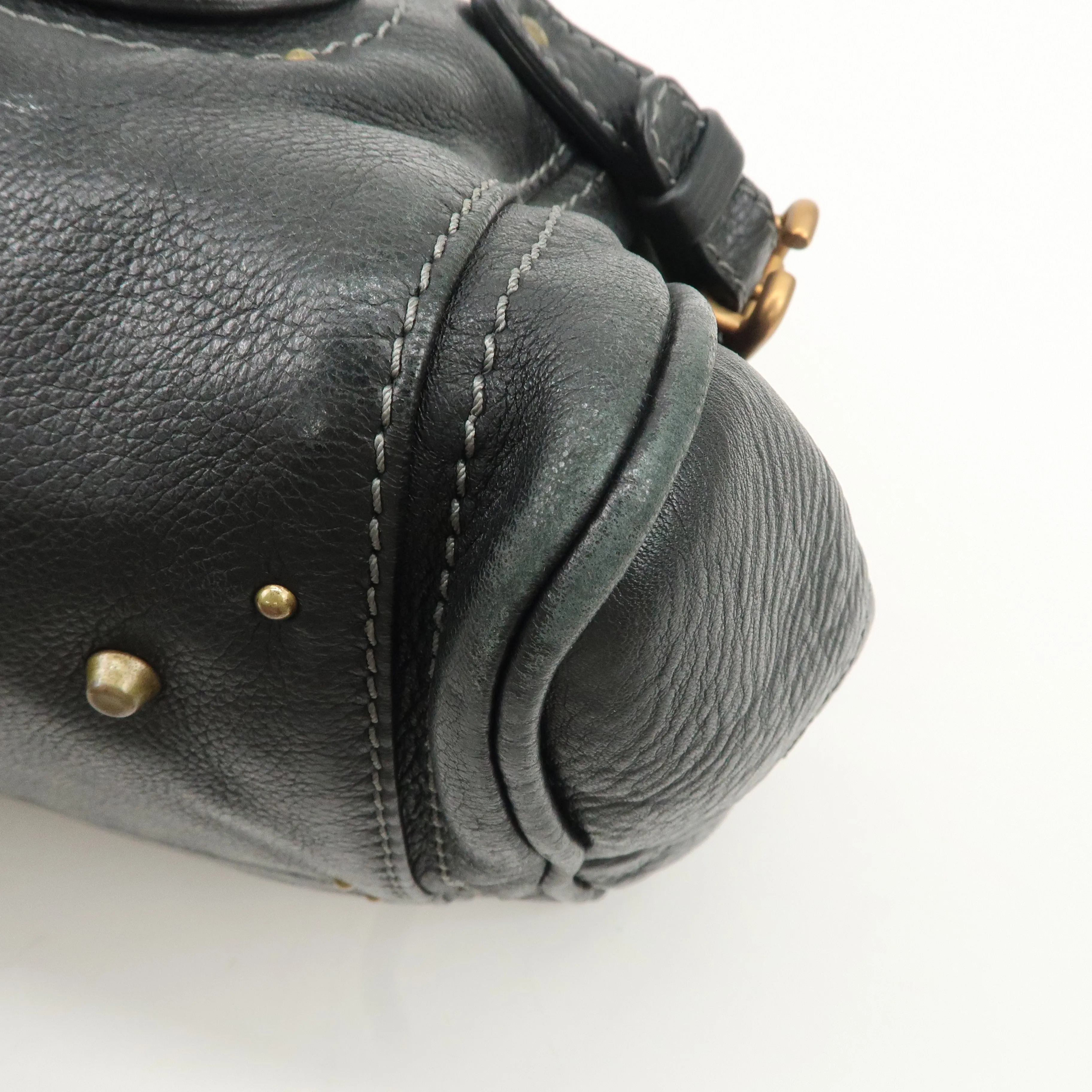 Chloe Paddington Leather Shoulder Bag Hand Bag Black Used