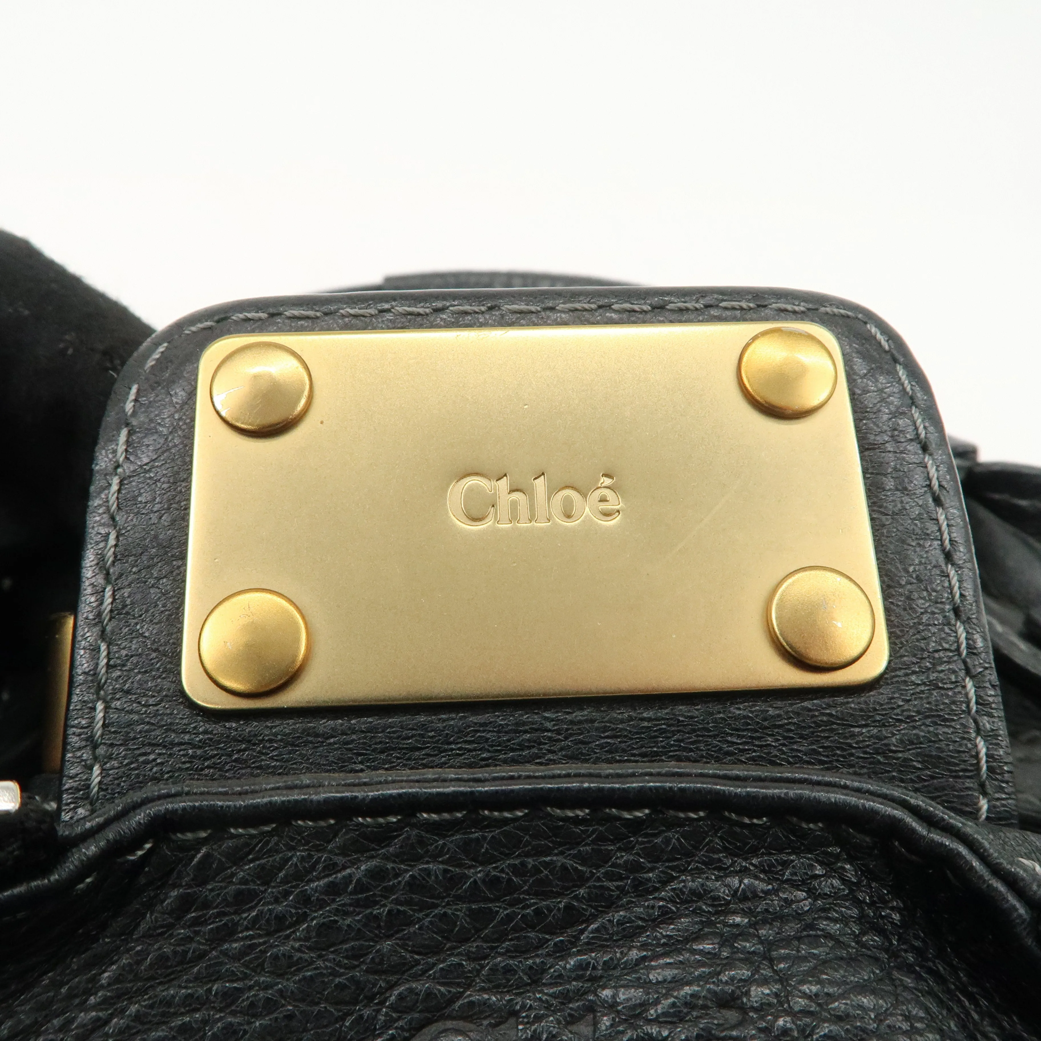 Chloe Paddington Leather Shoulder Bag Hand Bag Black Used