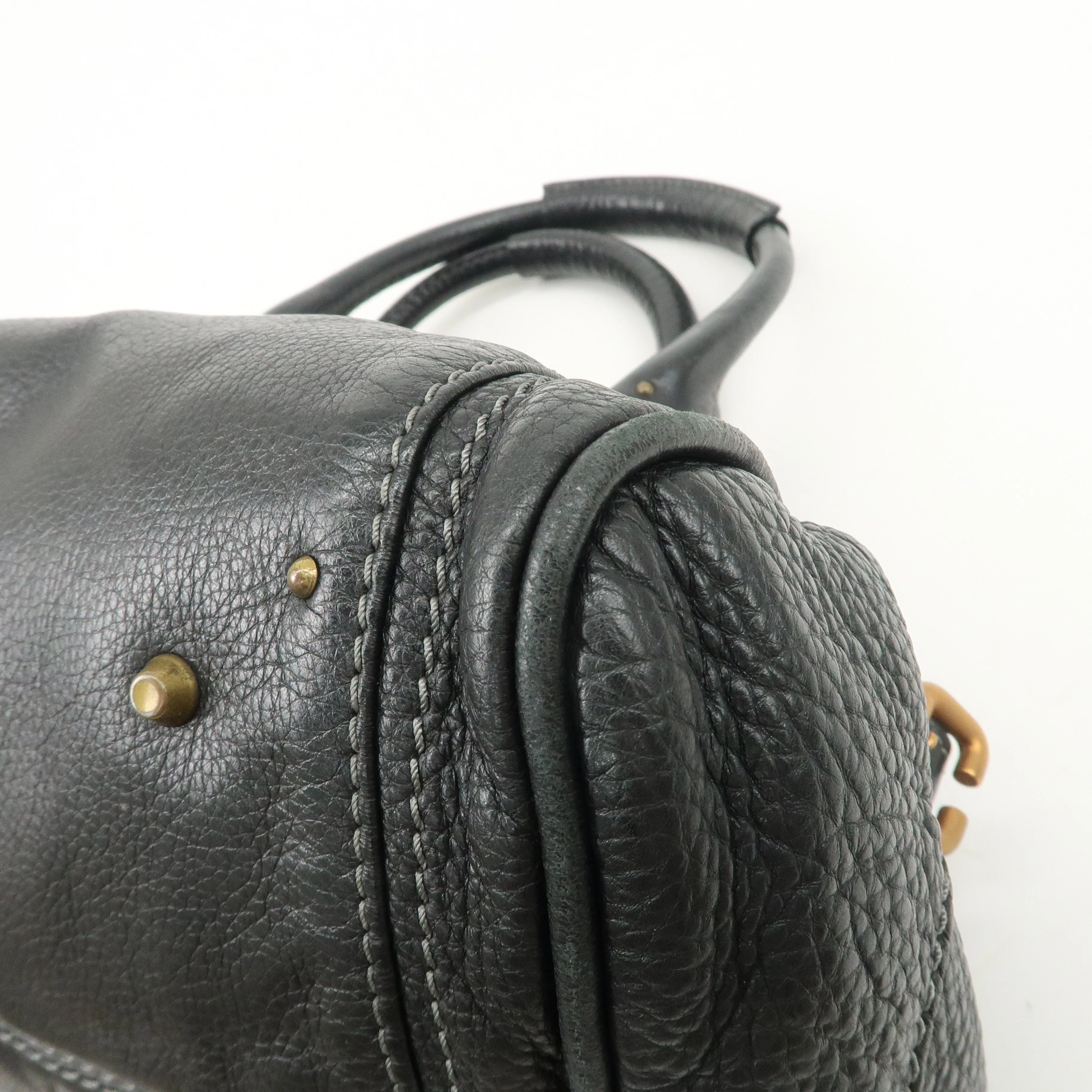 Chloe Paddington Leather Shoulder Bag Hand Bag Black Used